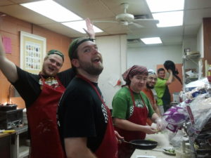 Happy staff working Uptown Cares Day